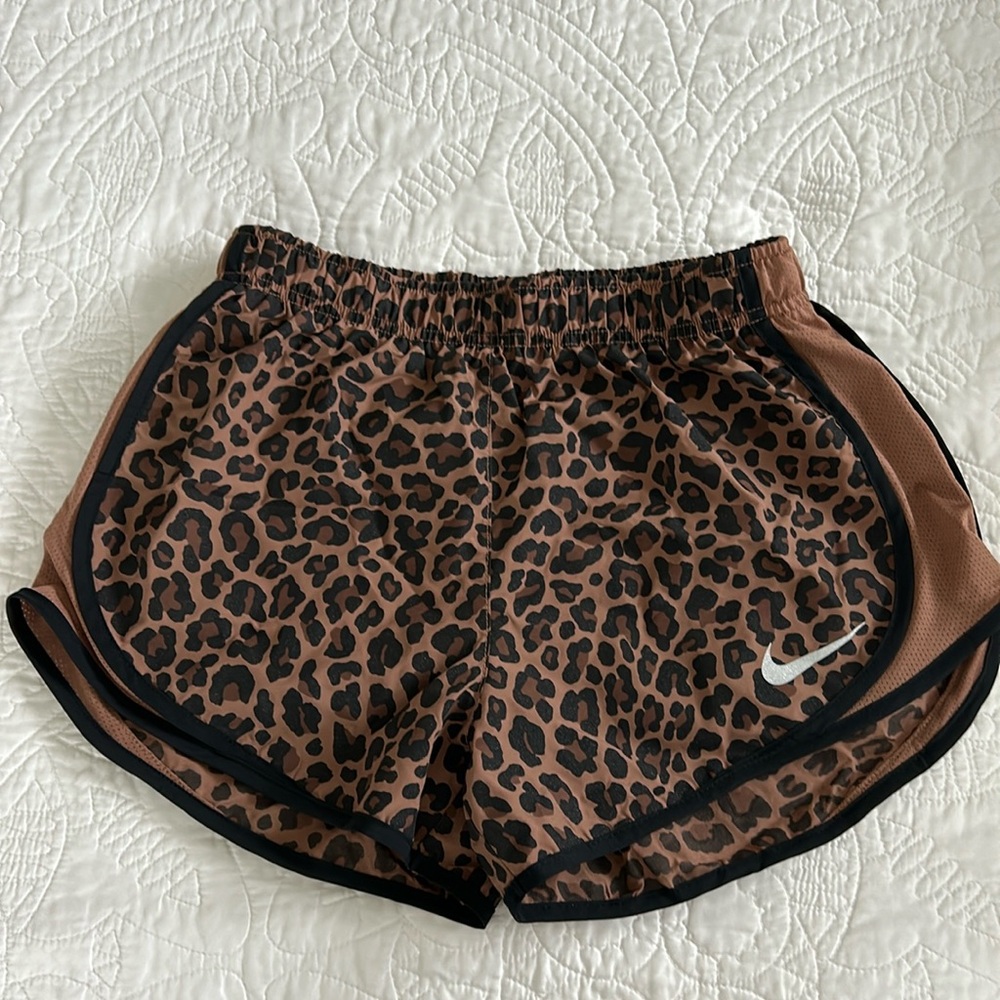 Nike leopard running shorts small shimmer